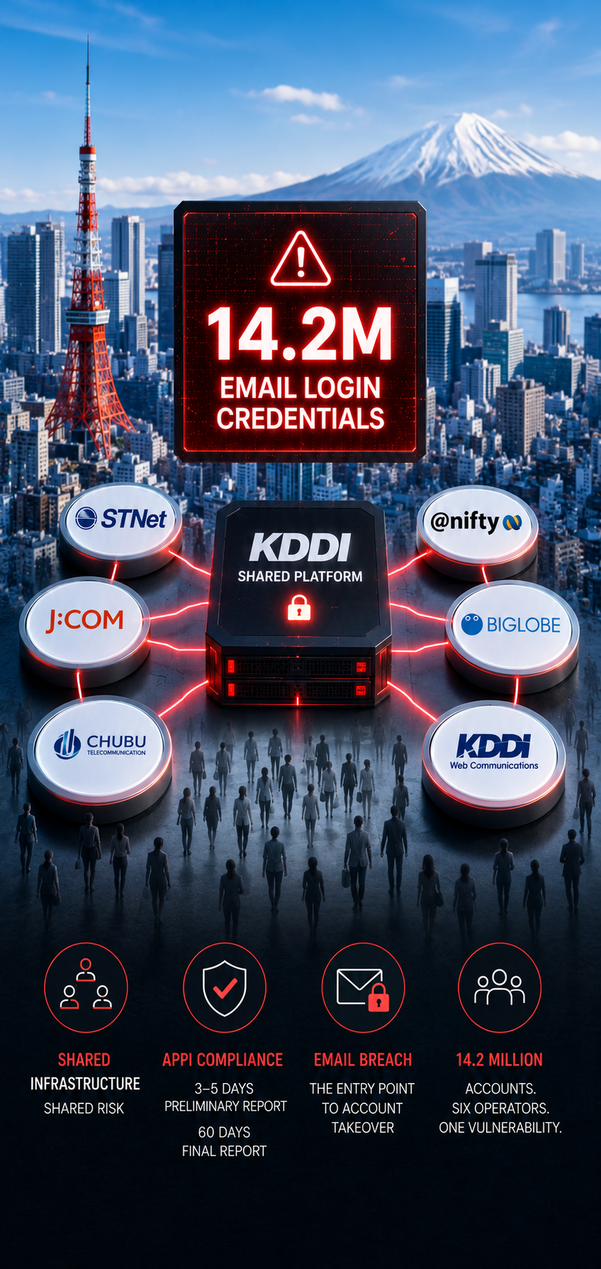 14.2 Million Email Login Credentials. Six Internet Service Providers. One Shared Infrastructure Platform.